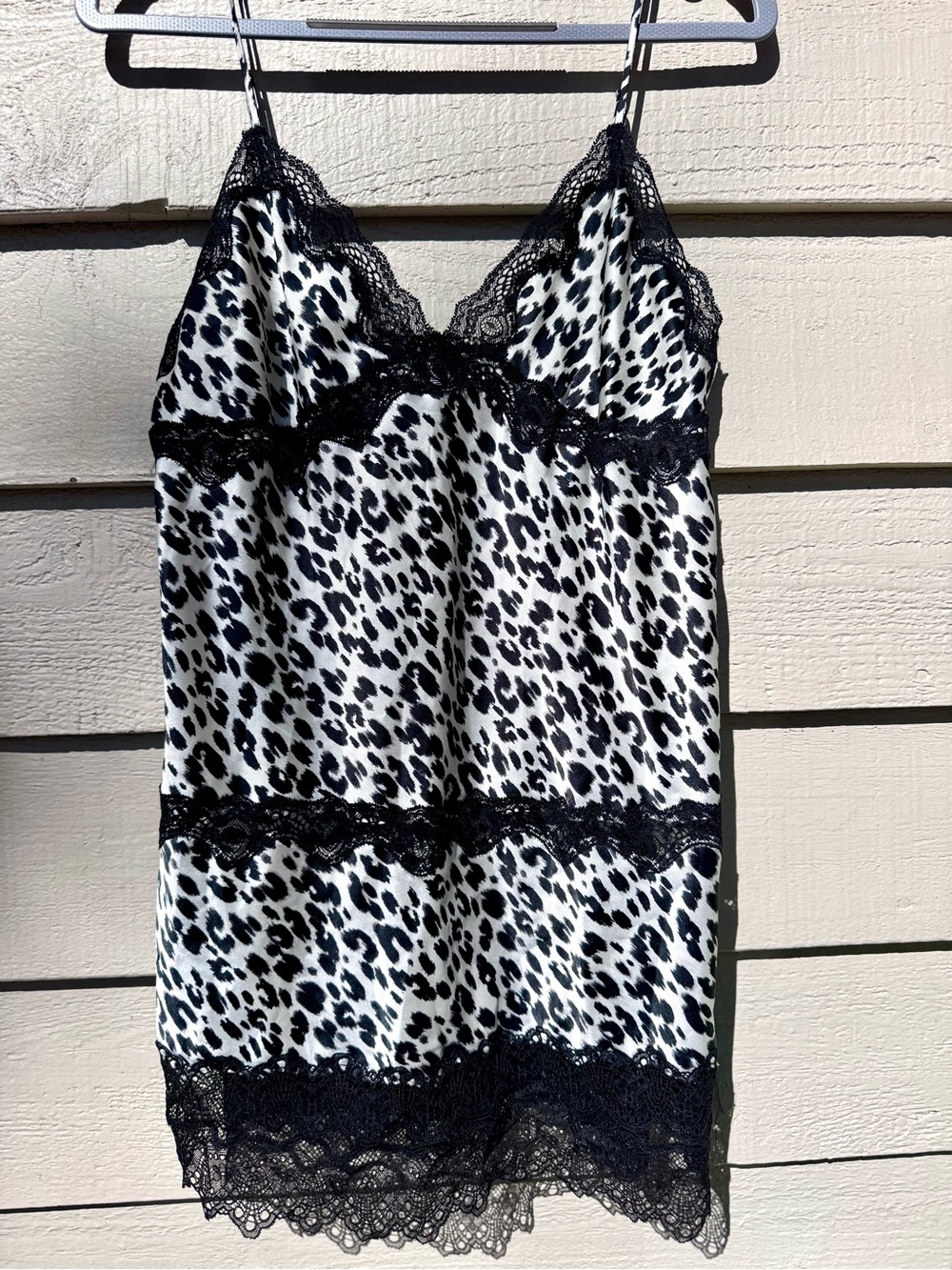 Y2K Victoria’s Secret Leopard Animal Print Lace Cami Slip Tank Top Babydoll L